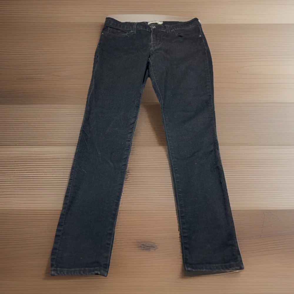 Levi's 711 Skinny Jeans Womens 31 Black Solid Stretch Denim Classic Minimalist